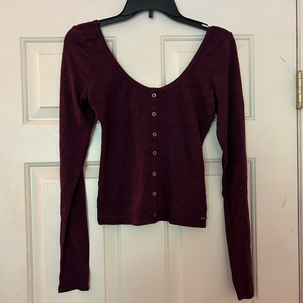 Hollister burgundy knit top